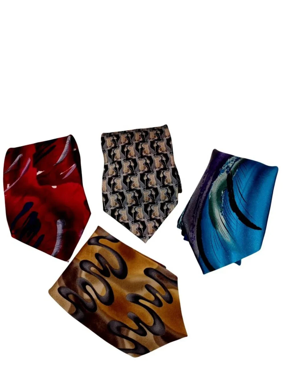 Mens Silk Neckties J. Garcia Grateful Dead Beatles Abstract Musical Lot Of 4